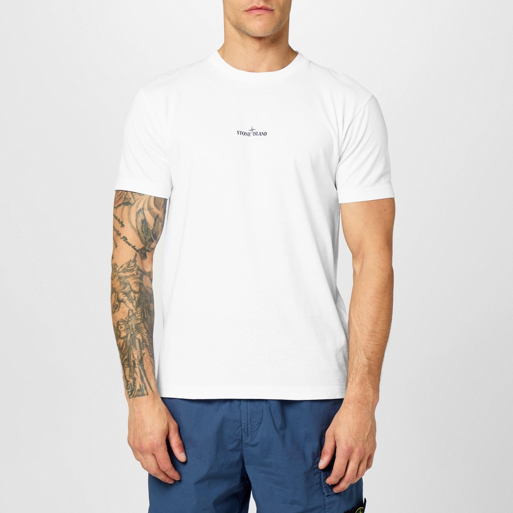 Stone Island Short Sleeve Logo T Shirt - Bianco V0001